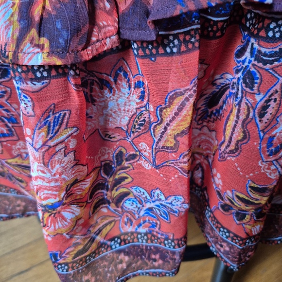 Red Boho Floy Floral A-line Dress - Picture 5 of 5